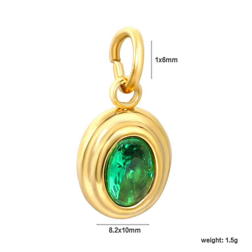 2026 New Waterproof 18K Gold Plated Stainless Steel Oval Heart Shape Cubic Zirconia Pendant Charms for DIY Jewelry Making