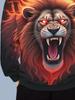 Men'S Trendy And Stylish Casual Hooded Sweatshirt, Blending Modern Simplicity with Street Fashion. Features a High-Quality Lion Print, Soft Texture,