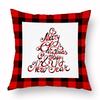 Red Plaid Elk Deep Forest Christmas Pillow Cover Home Sofa Cushion Cover