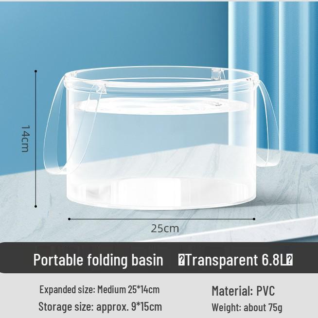 Tragbarer transparenter faltbarer Eisbehälter – Handgehaltenes Outdoor-Picknick- und Aufbewahrungsbecken