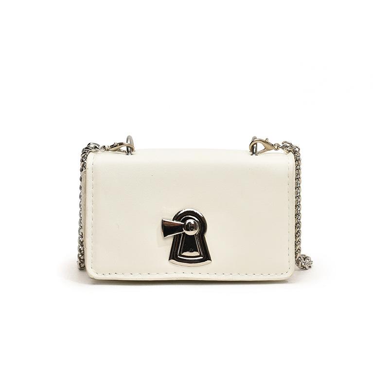 

Square Purse Fashion With Chain Strap Crossbody Shoulder Bag For Outings School Small білий