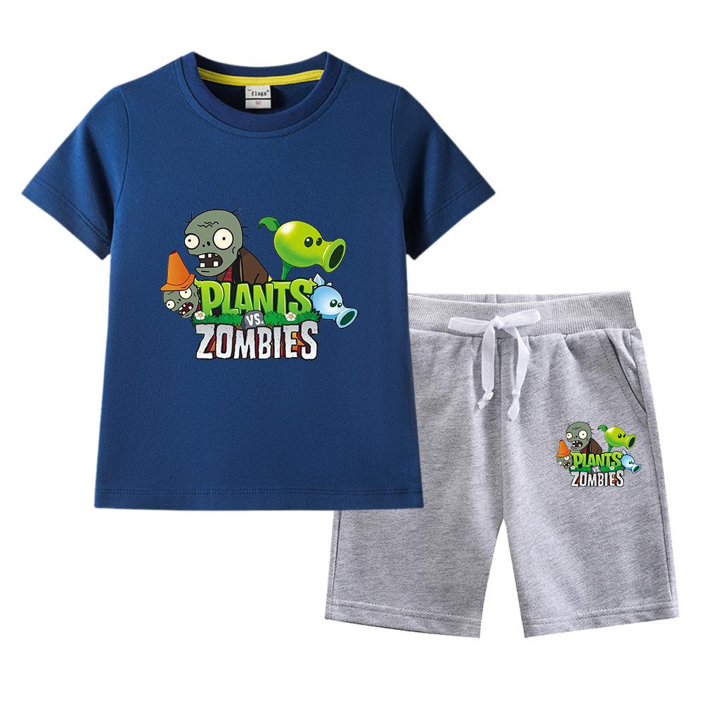 Plants vs. Zombies Kids' Summer Set: Boys' & Girls' T-Shirt and Shorts - Versatile Two-Piece