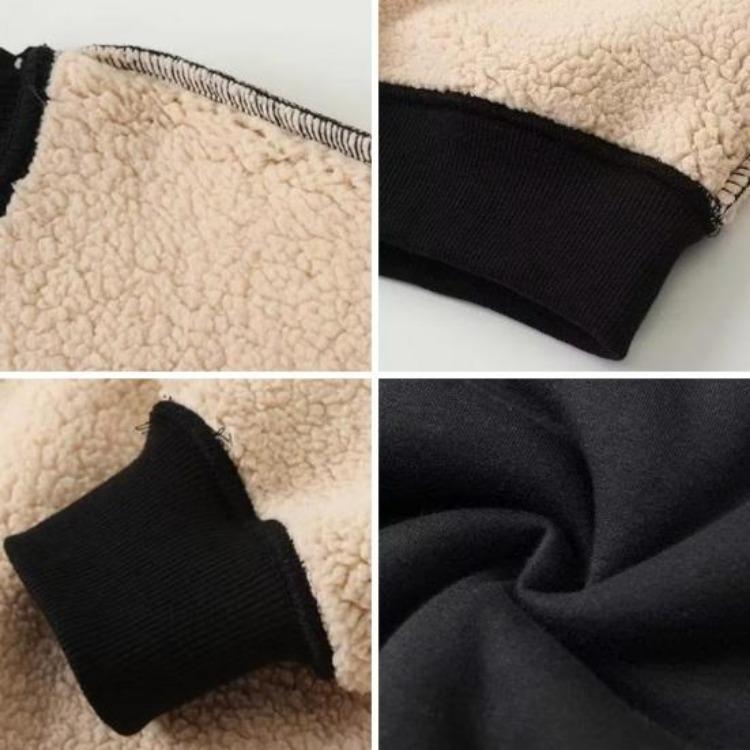 Winter Thermal Hoodie for Men Plush Lined Solid Color Loose Fit Long Sleeve Casual Top with Drawstring and Elastic Cuffs Daily Wear