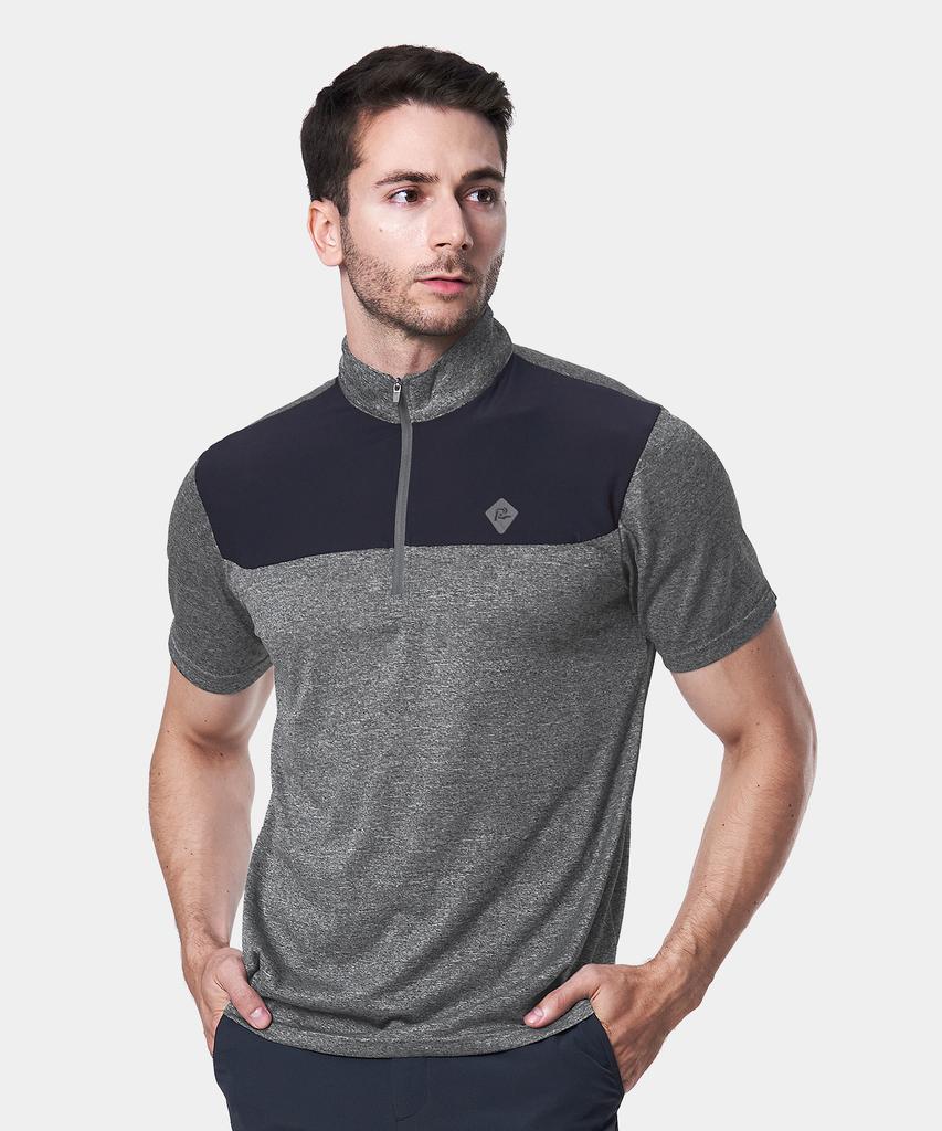 EXTRASPORTY Coolshare Men'S Cool Short Sleeve Zip-Up T-Shirt 4 Colors
