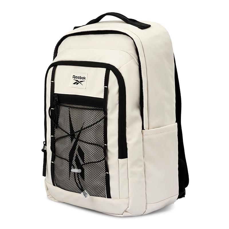 New Reebok Fabric Backpack Regular Unisex Ecru/Khaki/Black RB230013M