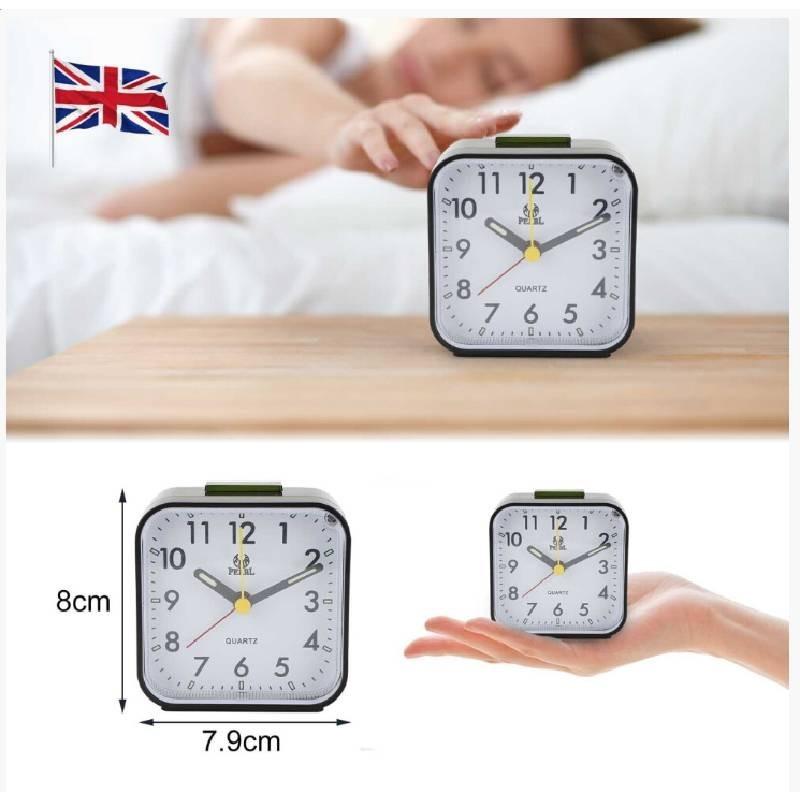 Stylish Silent Alarm Clock Home Bedside Table Clock Children's Study Room Clock Pearl