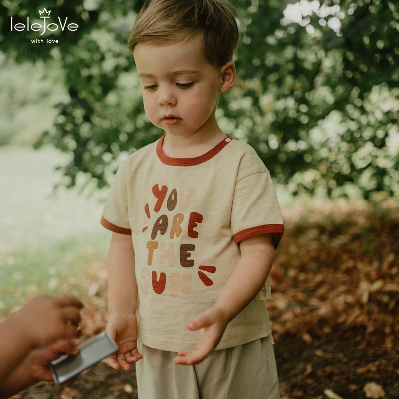 LELE JOVE Kids Color-Block Letter Short-Sleeve T-Shirt 90