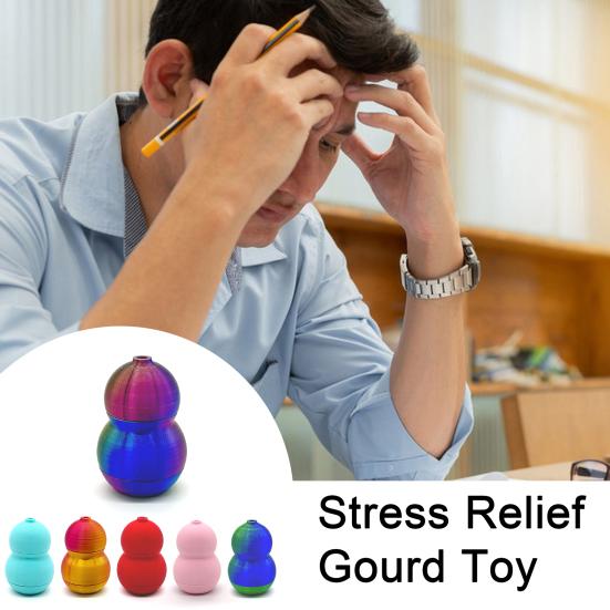 3D Printed Spinning Gourd Toy Stress Anxiety Relief Spinner Gourd Kids Adults Portable Lightweight Mini Rotatable Gourd Desk Toy