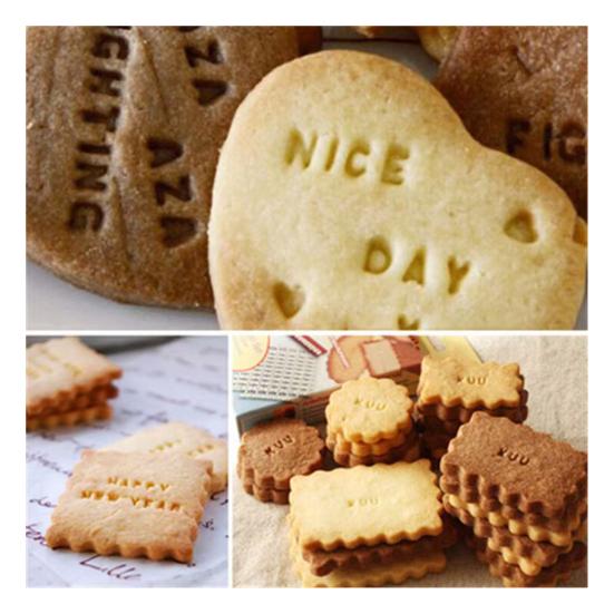 Alphabet Clay Stamp Set DIY Baking Tools for Cookies Fondant Pottery 26 Letters Symbols Numbers Embosser Stamps Creative Crafting Kit