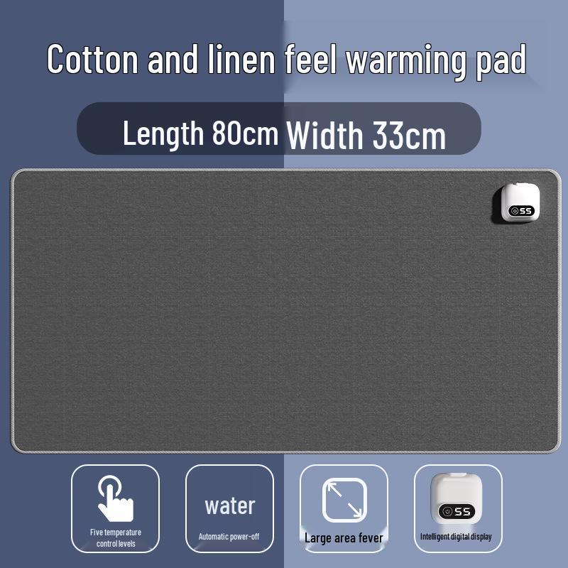 Five-Speed Waterproof Heated Desk Mouse Pad with Digital Display Temperature Control