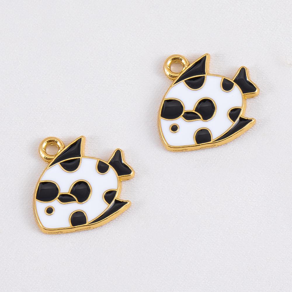 10pcs Trend White Enamel Ocean Coral Conch Fish Bones Fishtail Heart Charms Alloy Pendants DIY Necklace Keychain Jewelry Making