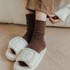 1 par de meias femininas de lã de caxemira quente para outono e inverno, meias femininas grossas, térmicas, de cor pura