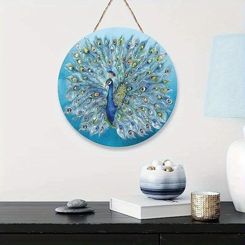 2D Flat Hanging Decorative Signs, Interior Wall or Door Decoration, Diwali Peacock Pattern Decoration, Interesting Gifts for Family and Friends