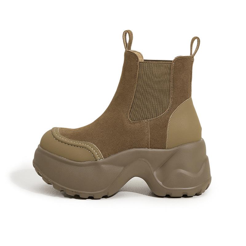 Thick soled chimney boots for women 2026 autumn/winter new collection  versatile short boots mid-range women's boots