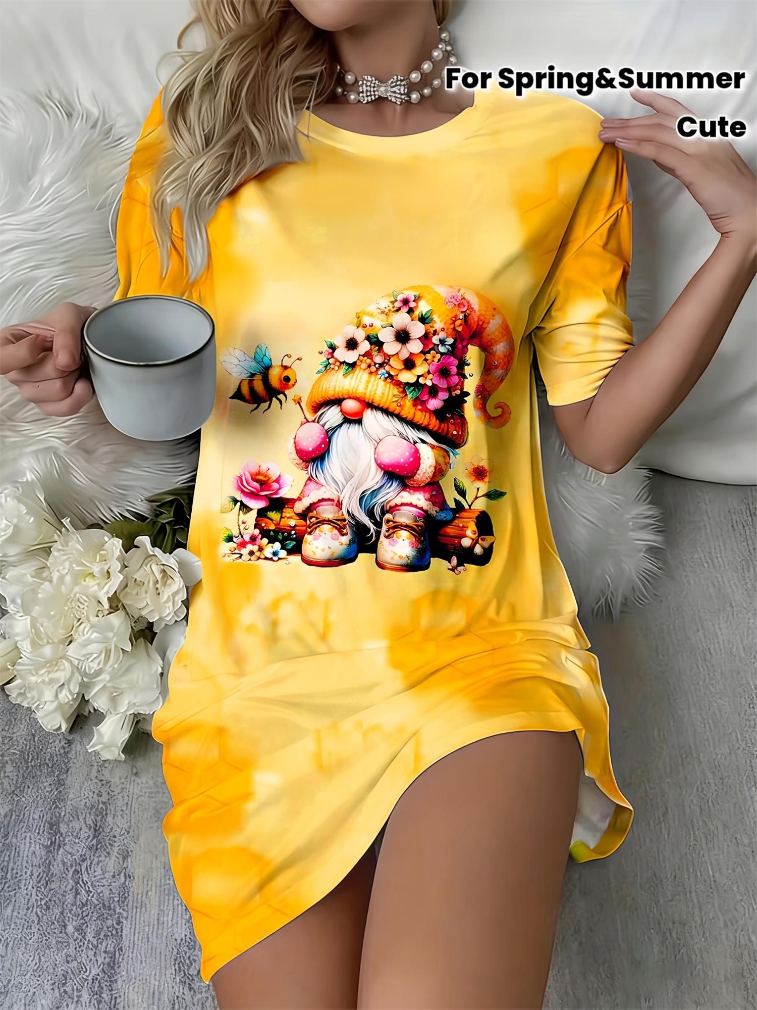 

A Casual Color-Blocked Home Dress for Women in Spring And Summer. Featuring a Round Neck And Short Sleeves with Cartoon Prints. Stylish. Elegant. And 4XL дубильная кора