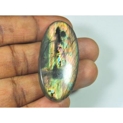23X48MM Natural Labradorite Pink Purple Flashy Oval Cabochon Loose Gemstone SK-3272