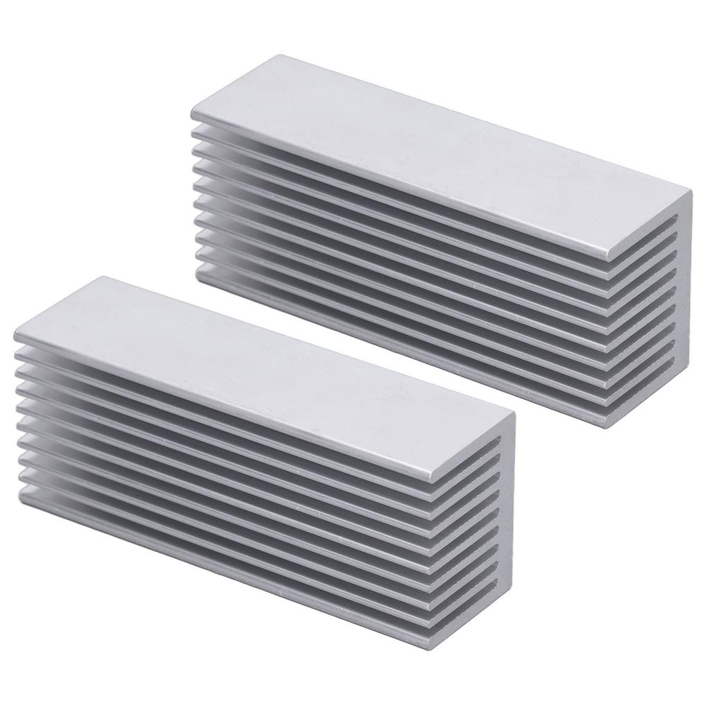2Pcs Cooling Fins Aluminum Heat Radiator Heatsink Kit for Electronic Chip CPU 100x40x30mmWith Thermal Conductive