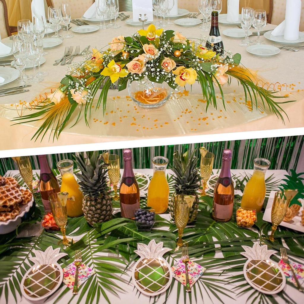 40 Pieces Artificial Tropical Plants Fake Palm Plant Branch Green Leaves for Home Garden Office Jungle Carnival Decoration