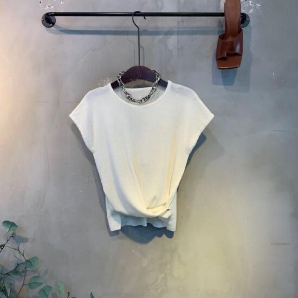 C S In The Room Shori twiSted Button Cap Sleeve Knit 5 ColorS