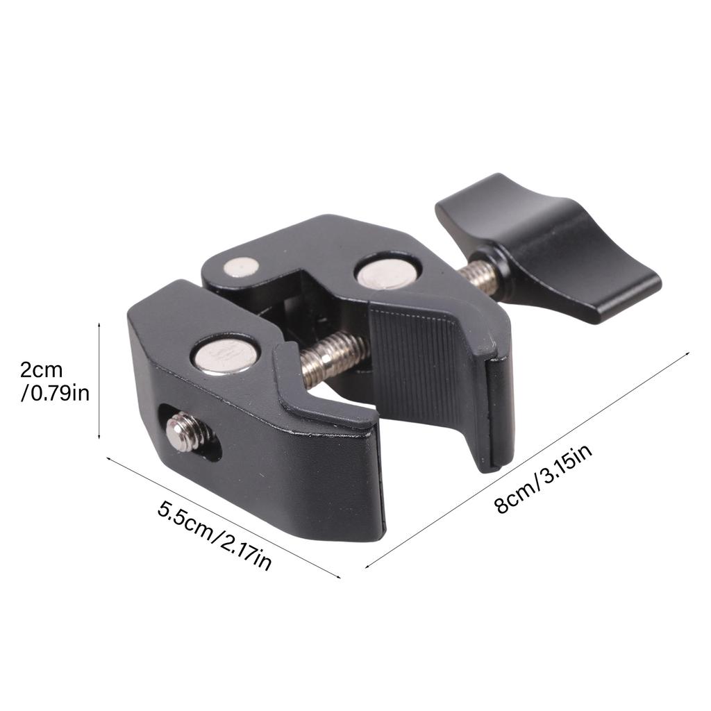 Super Crabbing Clamp With 1/4inch 3/8inch Thread Hole Cold Shoe Mount Arm For Monitor Stand Led Video Light Clamp