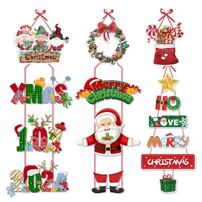 Weihnachtsdekoration für Zuhause, Weihnachts-Anhänger zum Aufhängen an der Tür, Weihnachtsmann-Türhänger für Weihnachten, Zuhause, Neujahrsdekoration 2024