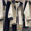 2025 Women's Korean-Style Hooded Trench Coat: Spring/Autumn, Japanese-British Casual Small Size