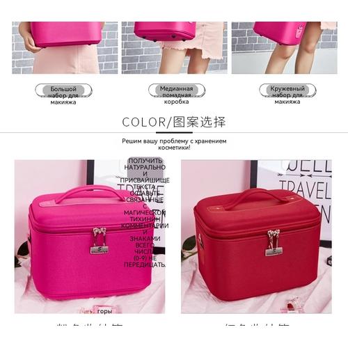 Portable Professional Makeup Case Large Capacity, Waterproof Travel Cosmetic Organizer With Lock