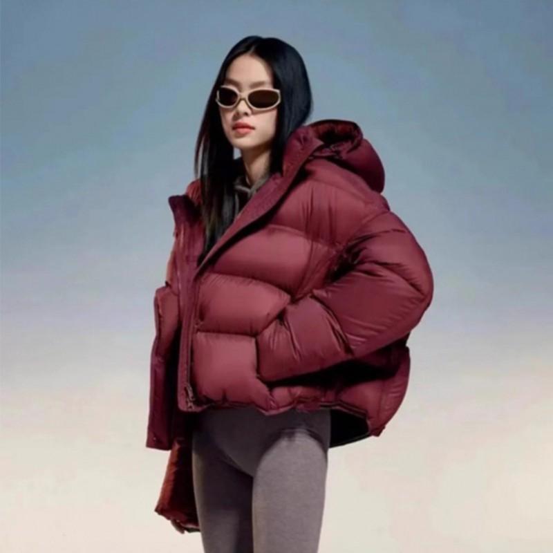 Womens Short Puffer Jacket Warm Lightweight Duck Down Coat Hooded Slim Fit Winter Outerwear