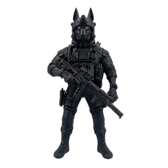 Anubis Tactical Dog Statue, 3D Printed Egyptian Warrior Decor, Mythical Military Figurine for Desk, Collectible Gift for Men