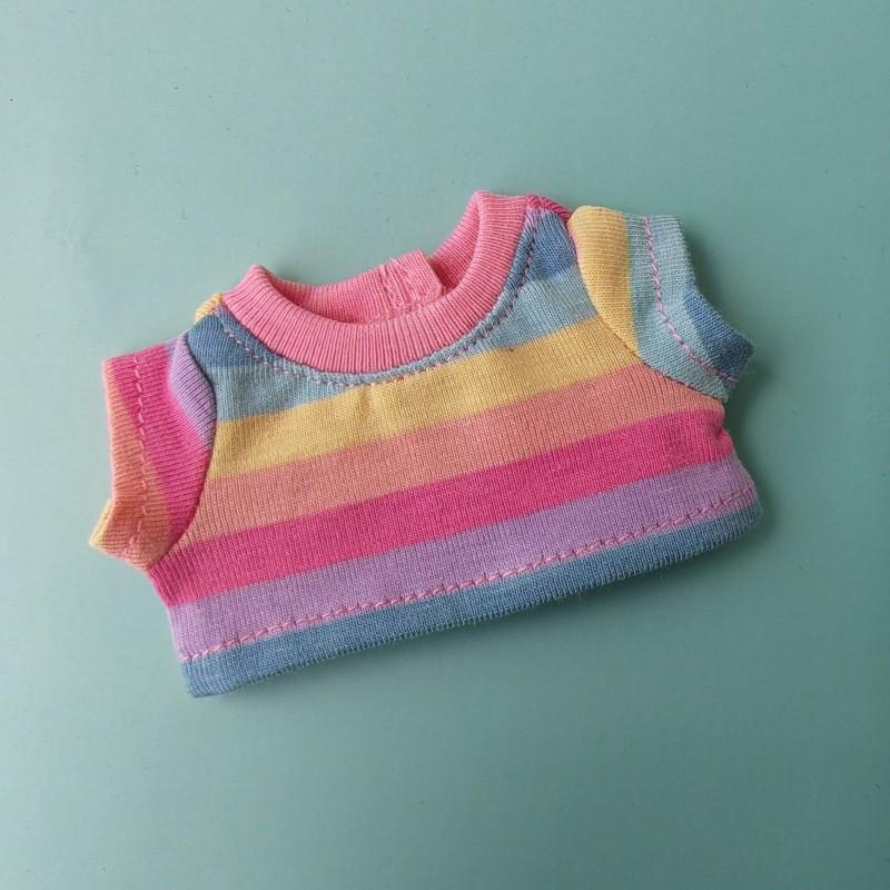 

Кукольная одежда плюшевая с футболкой пастельных цветов и рабочими брюками подарок для Pink Light Blue