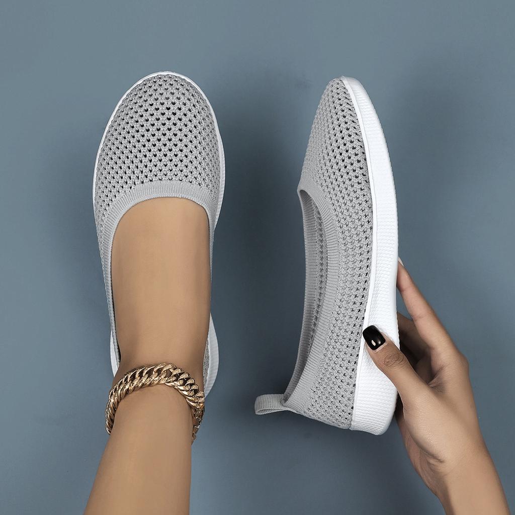 New spring and summer cloth shoes women's hollow flat-bottomed mesh single shoes soft-soled casual non-slip casual shoes