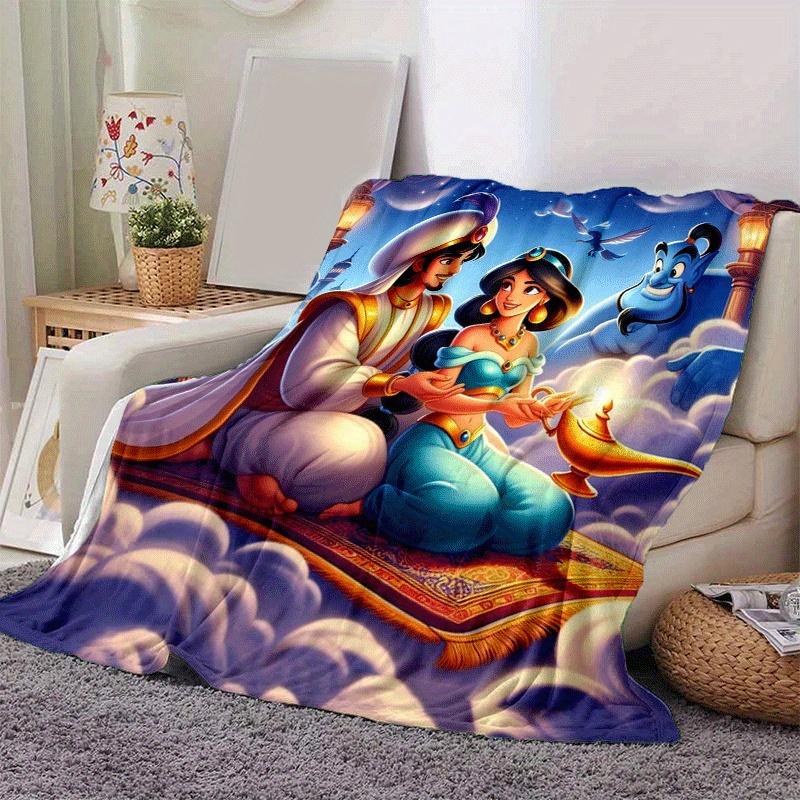 1pc Aladdin Printing Blanket - Soft, All-Season Throw for Office Blanket,Personalized Gift with Adorable Cartoon Design
