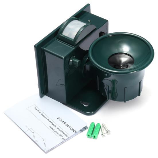 Solar Powered Outdoor Ultrasonic Pest Bird Crow Animal Repeller Repellent Scarer