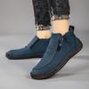 Men Fall Shoes Men Loafers Moccasins Breathable Anti-Slip Driving Shoes Outdoor Sports Casual Ankle Boots High-Top Hiking Shoes