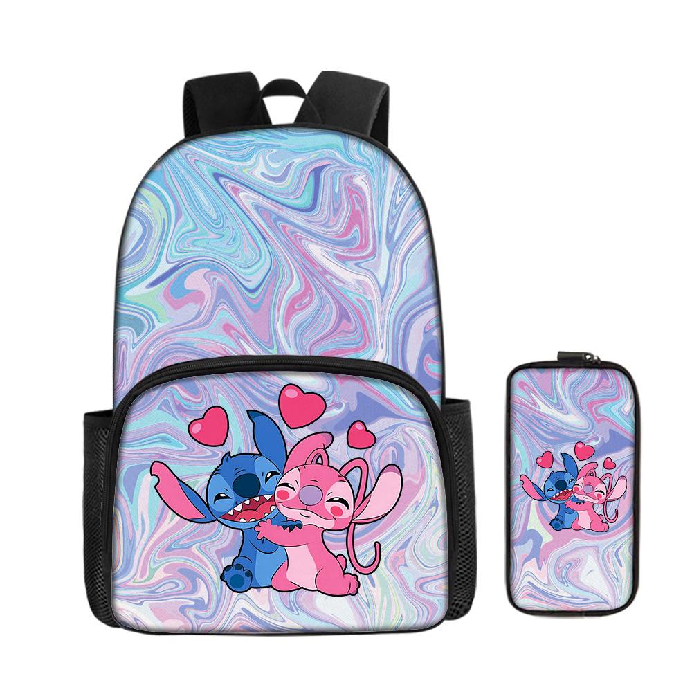 Cartoon Animation Backpack Student Backpack Full Print Backpack Portable Stationery Box Two-Piece Set