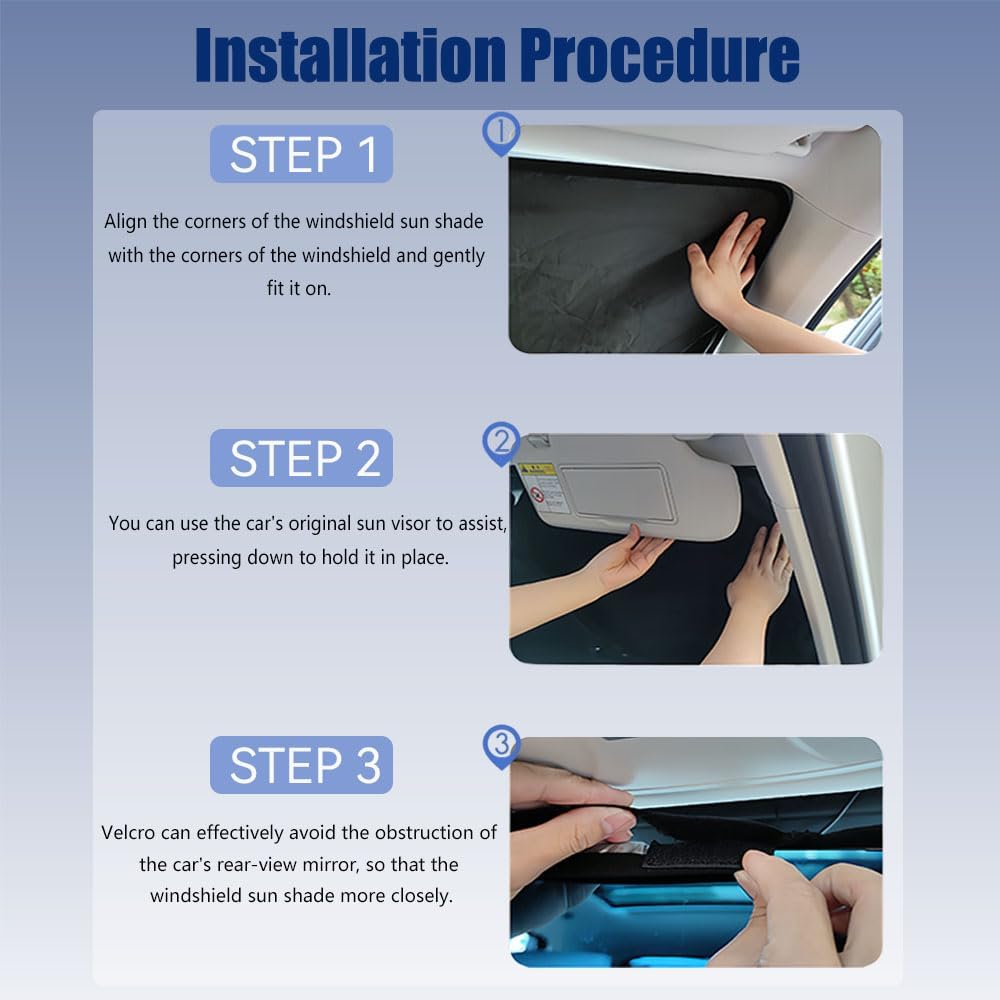 Windshield Sun Shade,Car Sun Shades Blocks UV Rays,Sun Shade For Car Windshield Fit For Cars,SUV,Truck,Car Sun Shade Windshield Blocks Heat And Keep