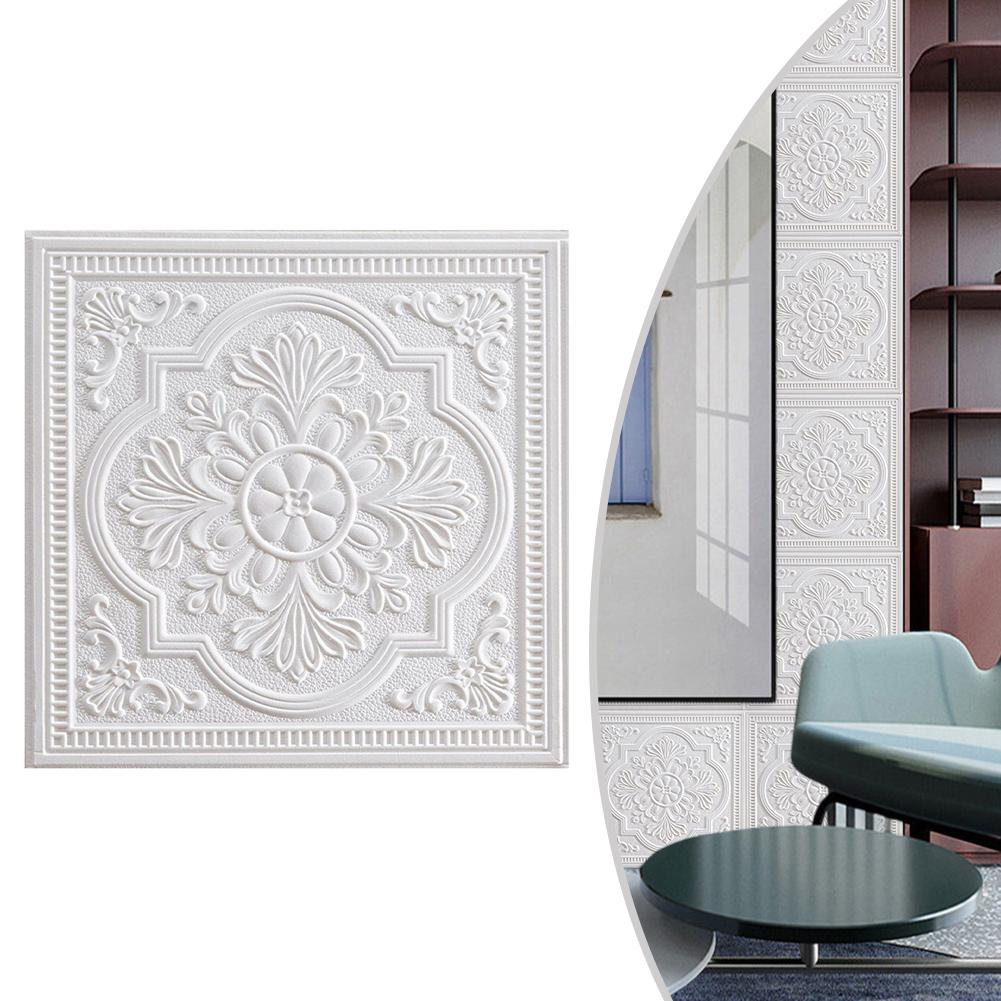 1PC 3D Tile Stone Brick Wall Sticker Soft Foam Panels