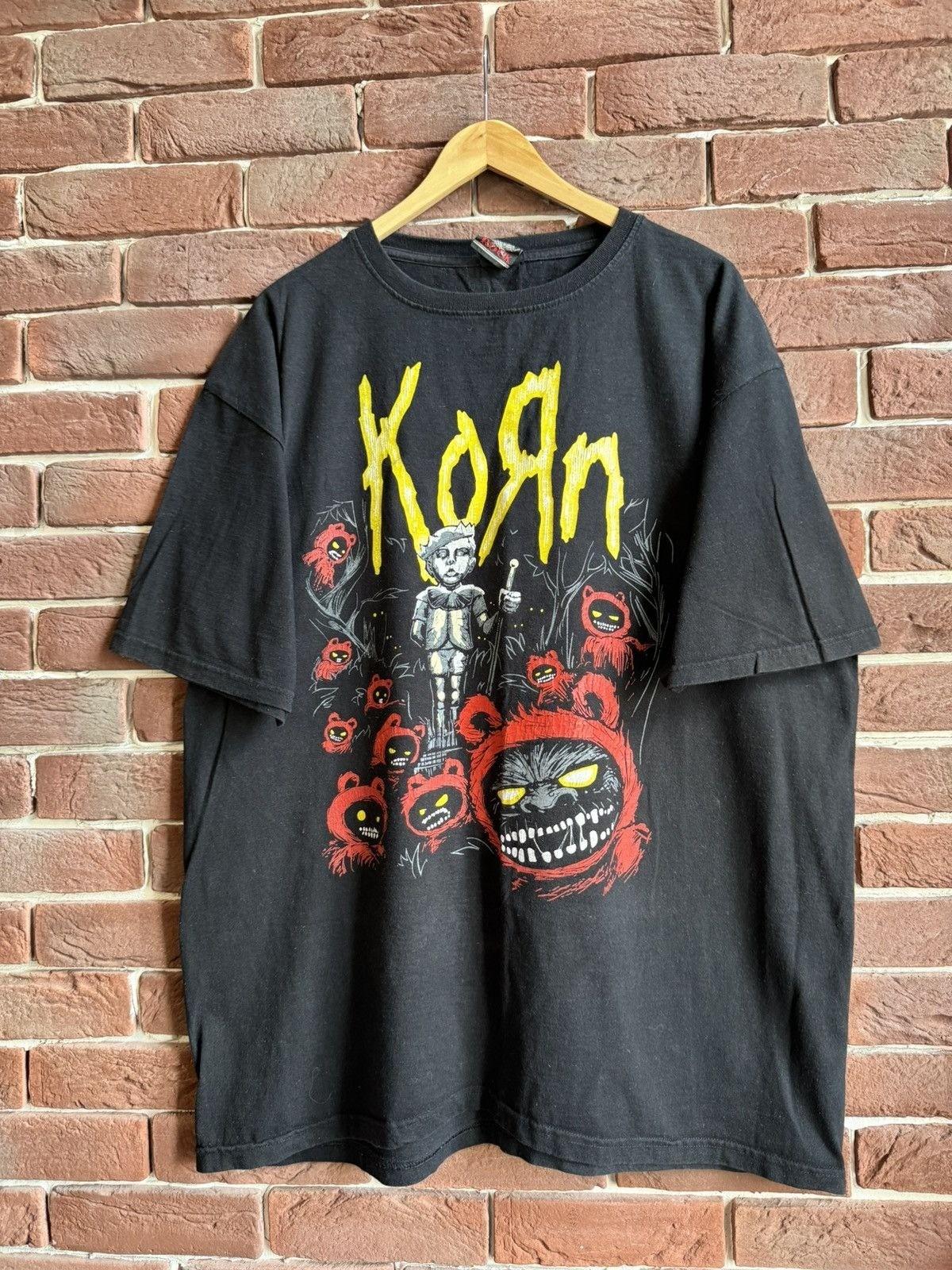 00-е Korn Винтажная футболка рок-группы Nu Metal Редкий экземпляр 2XL Унисекс Футболка S