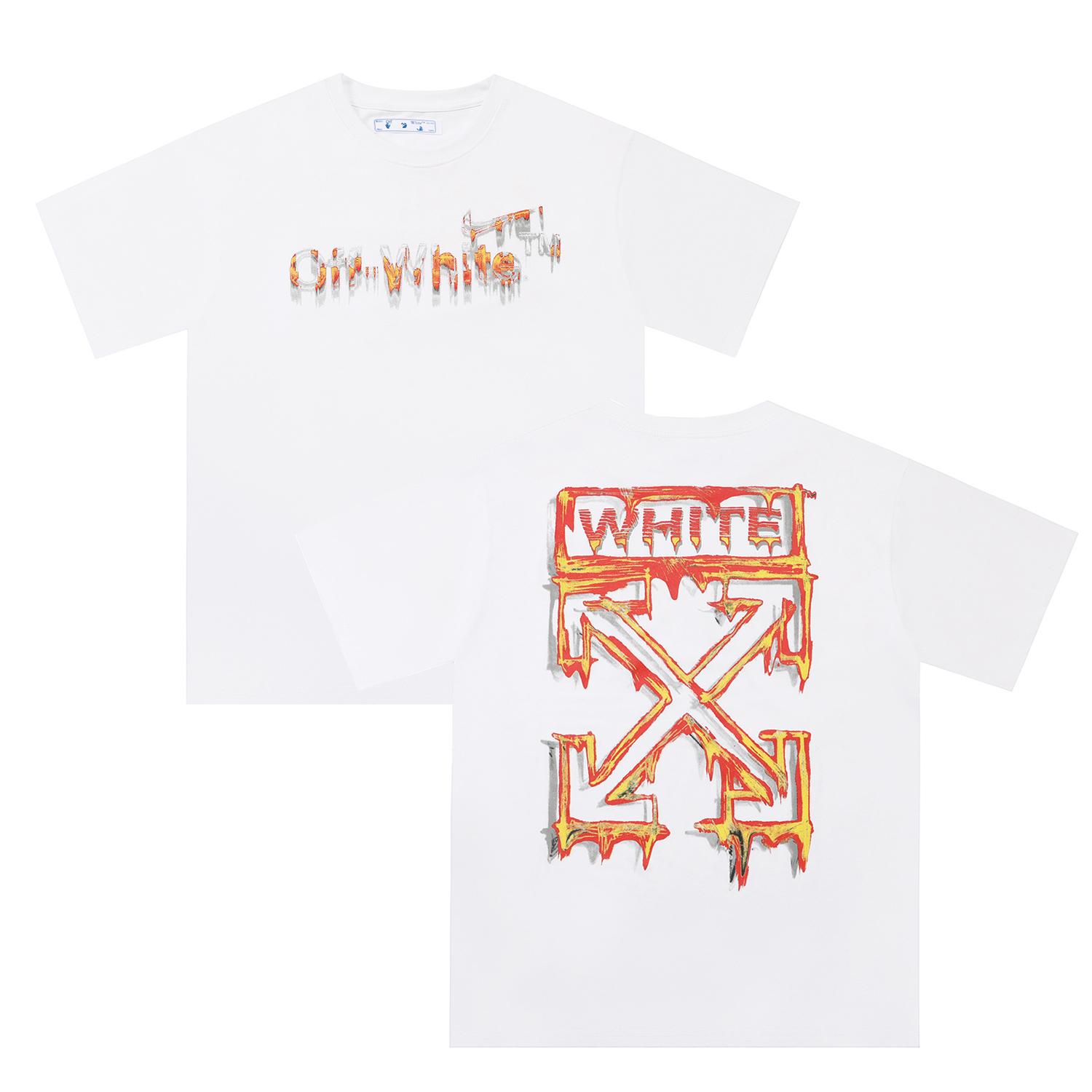 

6151 Off-White 2025 Summer New OW Dissolved Arrow Pattern Printed Short Sleeve T-shirt for Men and Women XL білий