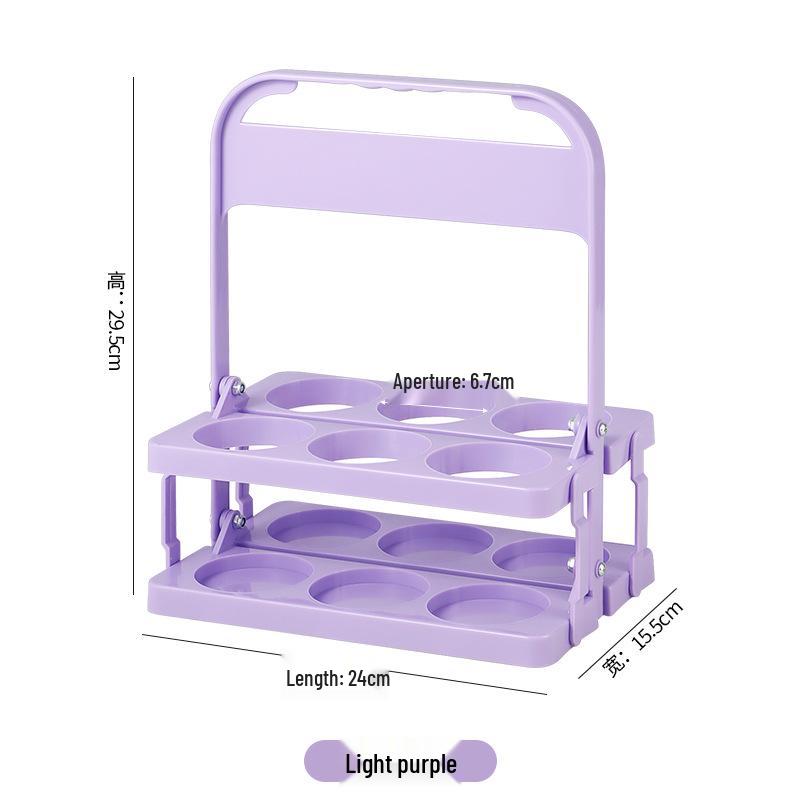 Compact Plastic Foldable Wine & Beverage Holder - 6-Bottle Capacity