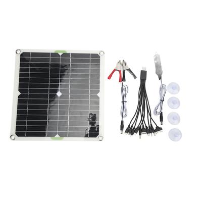 200W Monokristal Güneş Paneli Pil Klipsi Çakmak Kablosu 10in1 USB Kablo Demeti