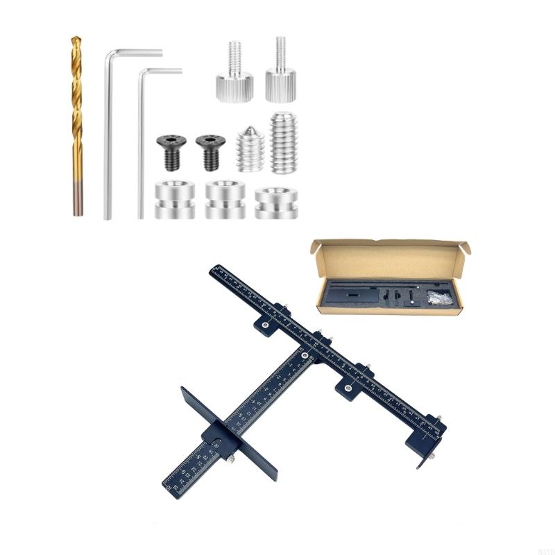 Cabinet Hardware Doweling Jigs,Adjustable Cabinet Templates Tool for Knobs,Handles and Pulls,Centering Locator M4YD