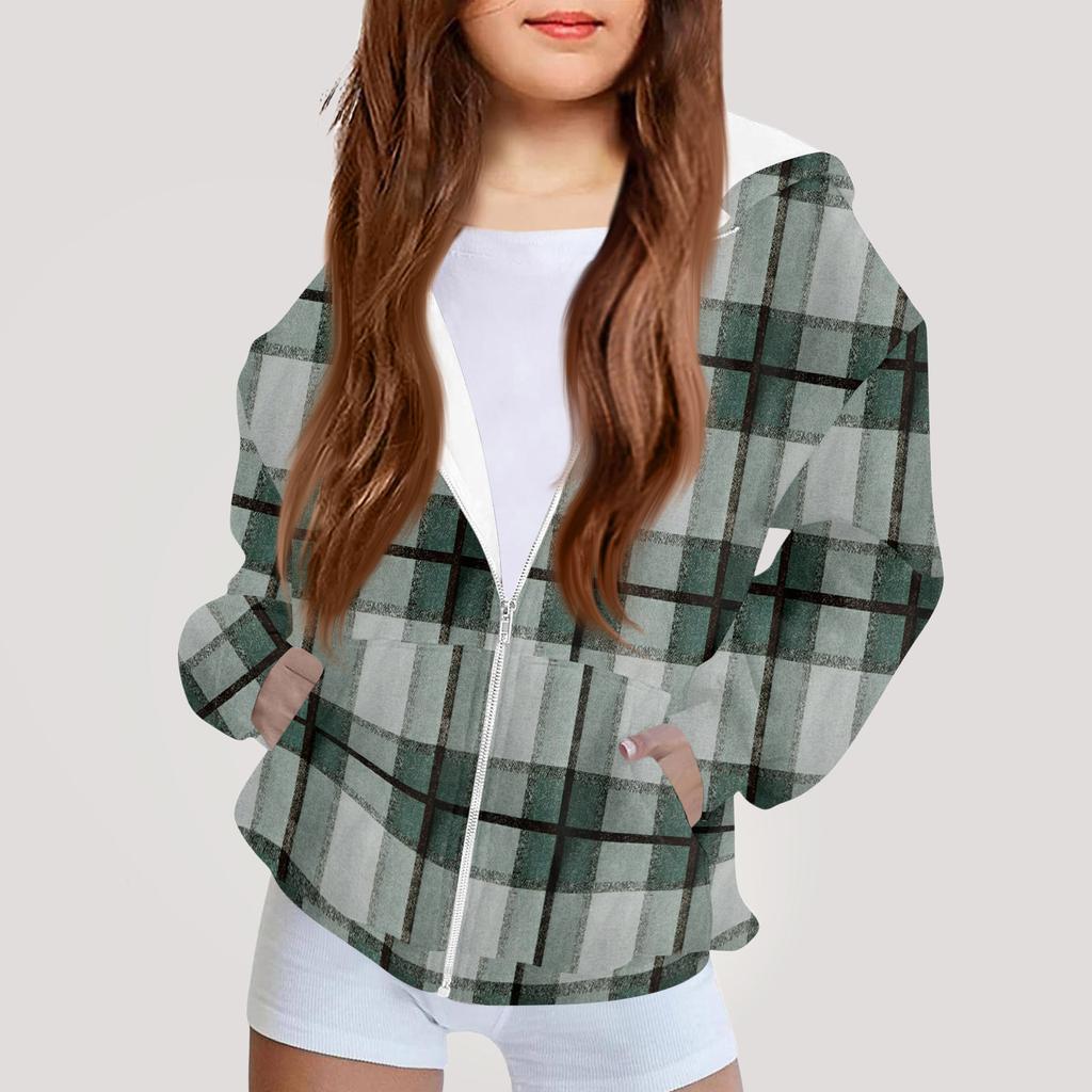 Children's Fashion Printed Long Sleeved Hooded Sweatshirt Girls' Hoodie Jacket