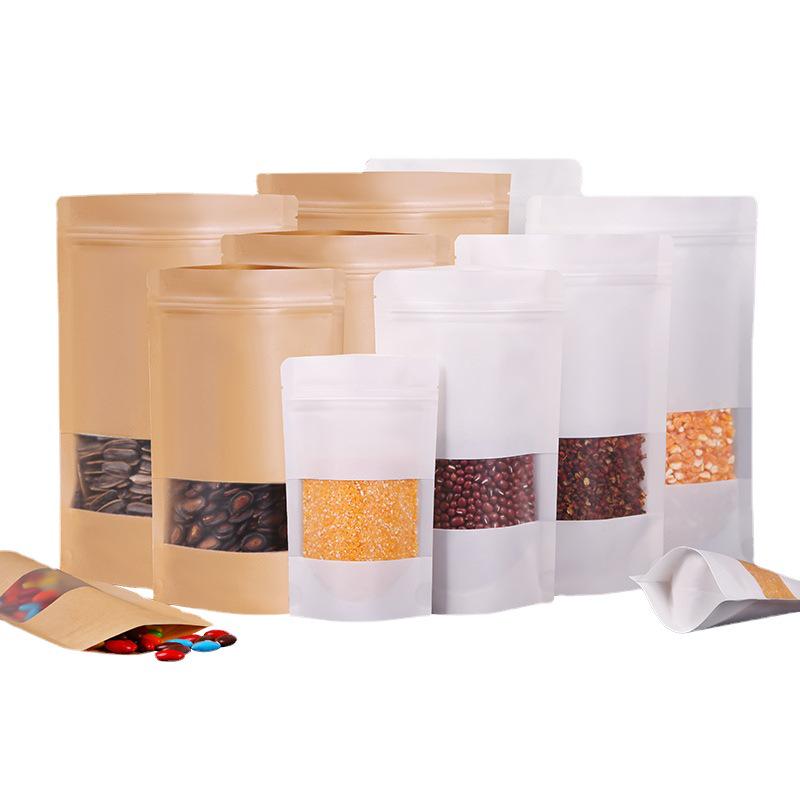 Self-Standing Kraft Ziplock Bag for Tea and Nuts Packaging