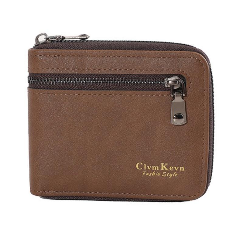 Man's Short Bifold Wallets Multi Card Fashion PU Leather Wallet  Men Classic Wallet with Coin Bag Zipper