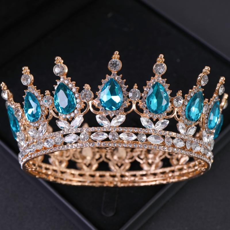 Crystal Rhinestone Round Crown Tiara Hair Jewelry Wedding Hair Accessories Bridal Hair Jewelry Queen Party Crown and Tiaras Gift