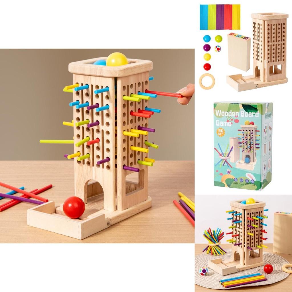 Wooden 3in1 Stack And Roll Dice Game For Family Fun And Brain Development