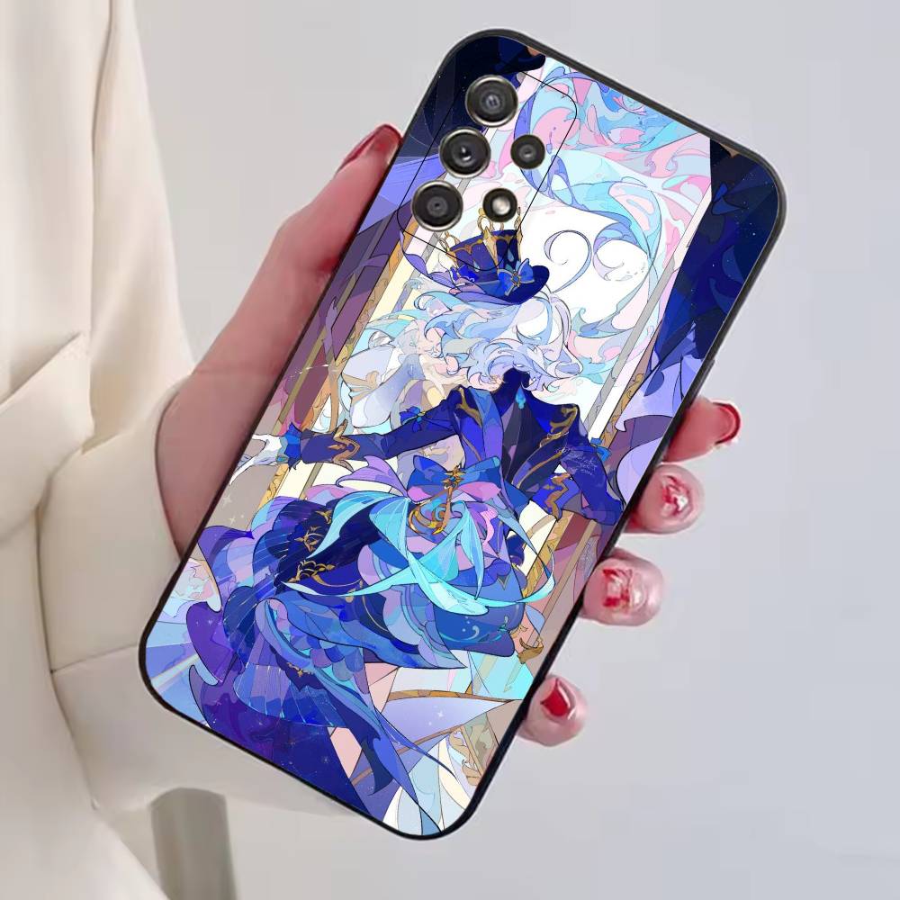 Genshin Impact F-Furina Phone Case For Samsung S25,S24,S21,S22,S23,S30,Ultra,S20,Plus,Fe,Soft Silicone Black Cover