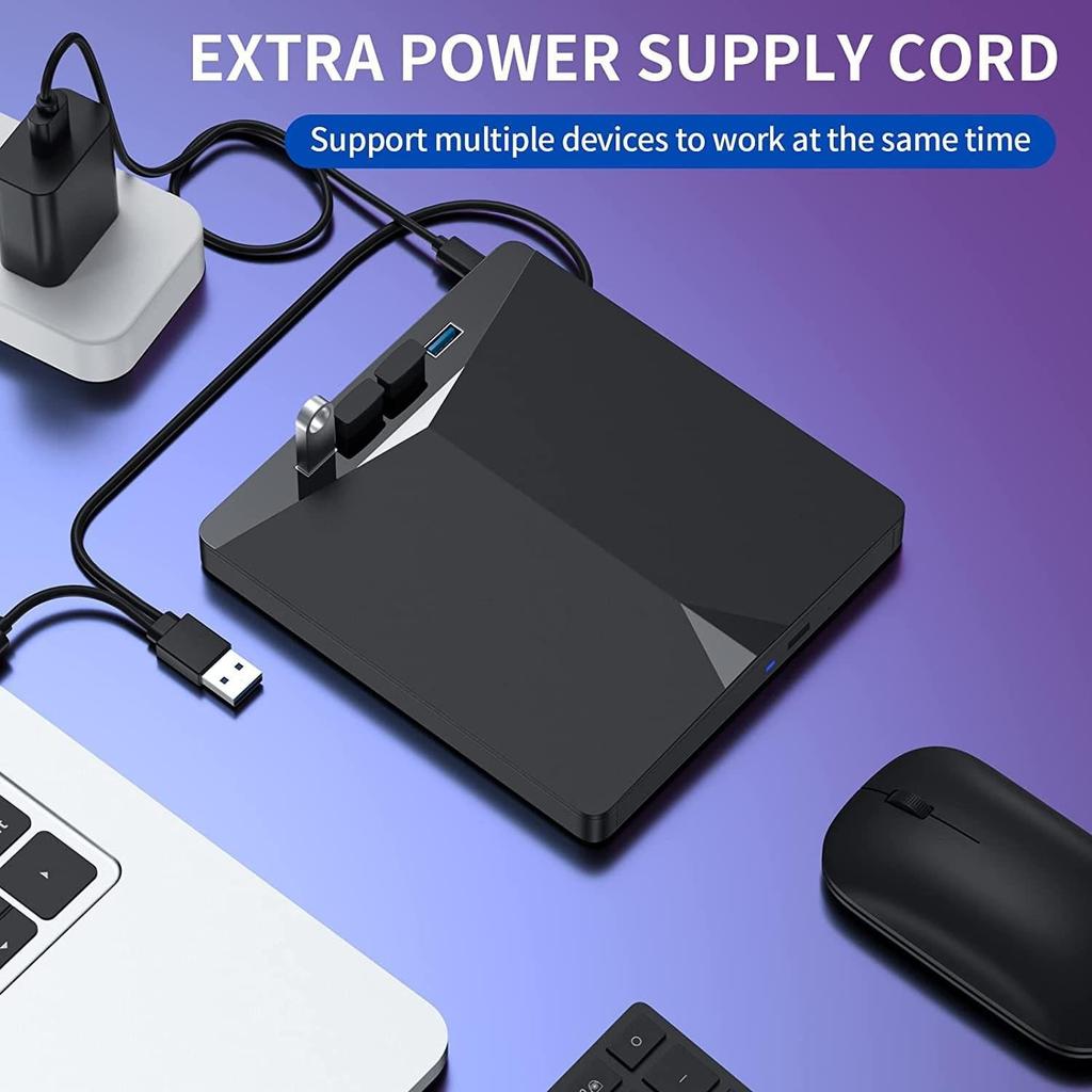Seven-in-One Multi-Functional USB/Type External DVD Burner with USB Flash Drive Connect