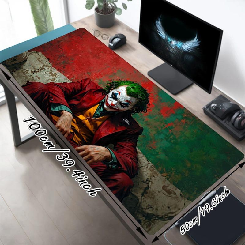 Joker Art Xl Gaming Mouse Pad Nonslip Rubber Base Stitched Edge Waterproof Desk Mat For Pc Laptop Gamer Office Computer Accessories C929594